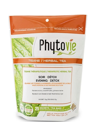 Soir • Détox | Élimine les toxines & augmente l’écoulement de la bile | 25 Sachets-Phytovie