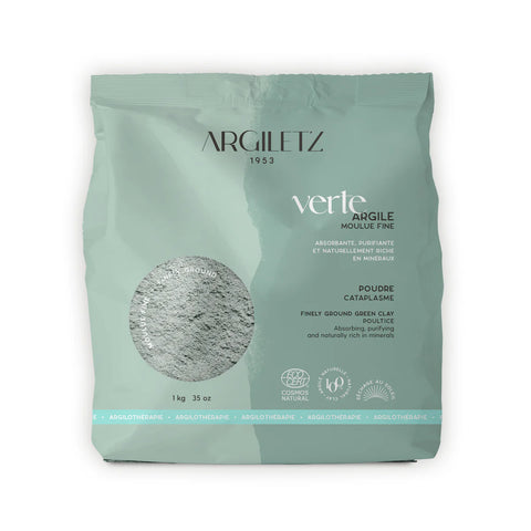 Argile verte en poudre moulue fine 1kg cosmos