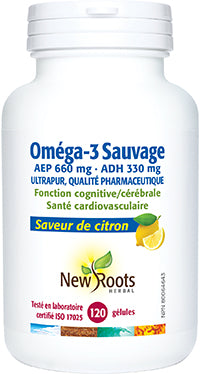 Oméga-3 Sauvage AEP 660 mg ADH 330 mg Saveur de citron