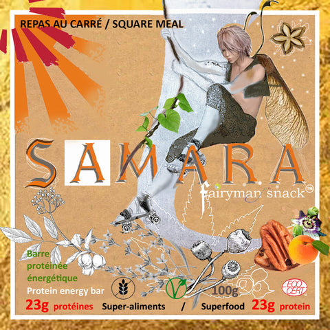 Barre Carré au repas SAMARA Abricot - pacane-Fairyman Snack