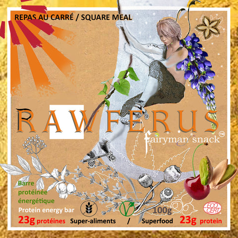 Barres carré au repas RAWFERUS Cerise - pistache-Fairyman snack