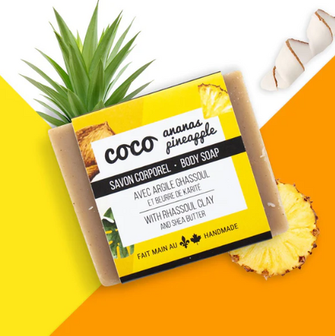 Savon hydratant pour le corps - Coco-ananas et argile ghassoul