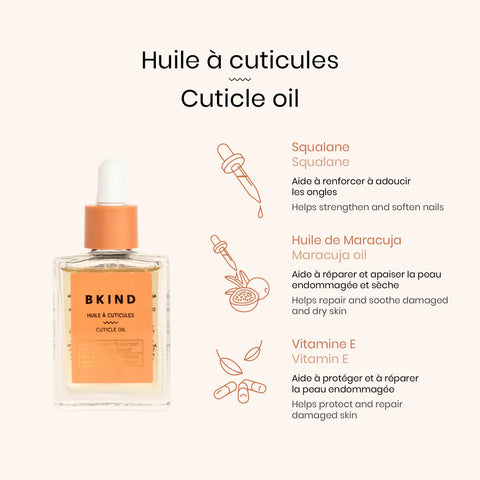 Huile à cuticules avec vitamine E et squalane