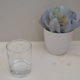 Coupe votive en verre transparent