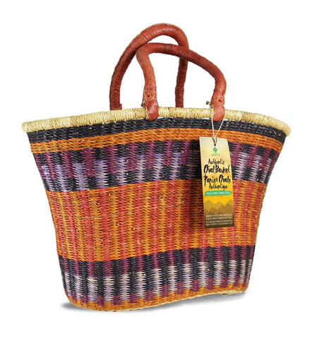 Panier en herbe africain tissé à la main