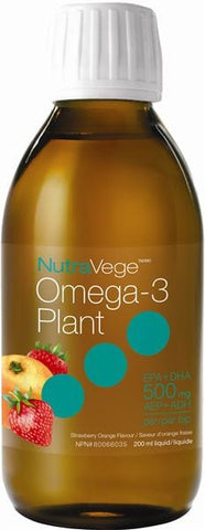 NutraVege Omega 3 Base de plantes EPA + DHA 500mg (saveur oranges / fraises) 200ml