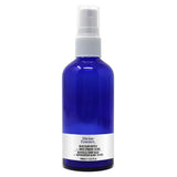 Bouteille verre bleu + vaporisateur blanc