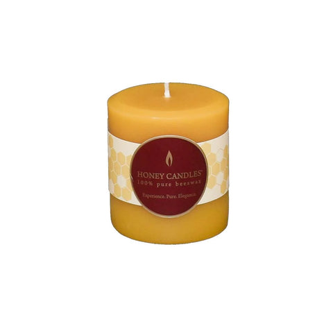 Bougie pilier ronde en cire d'abeille naturelle