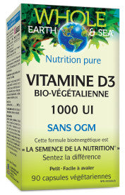 Vitamine D3 bio-végétalienne 1 000 UI, Whole Earth & Sea