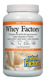 Whey Factors Protéine de petit-lait 100 % naturelle, sans saveur